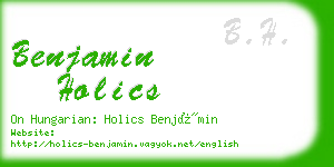 benjamin holics business card